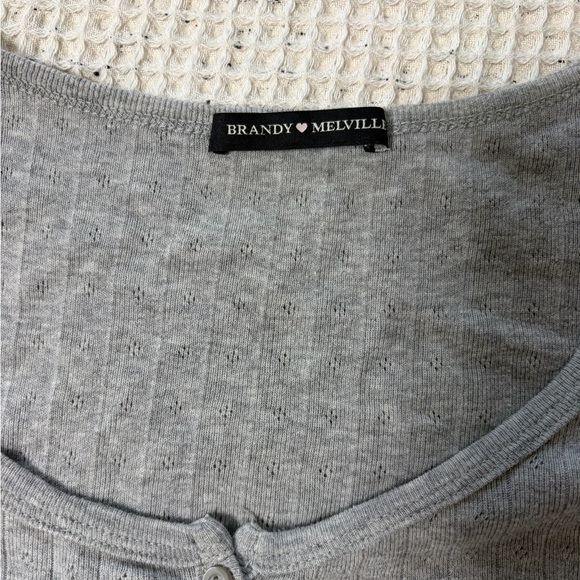 Brandy Melville Gray Button-Up Top - Picture 2 of 2